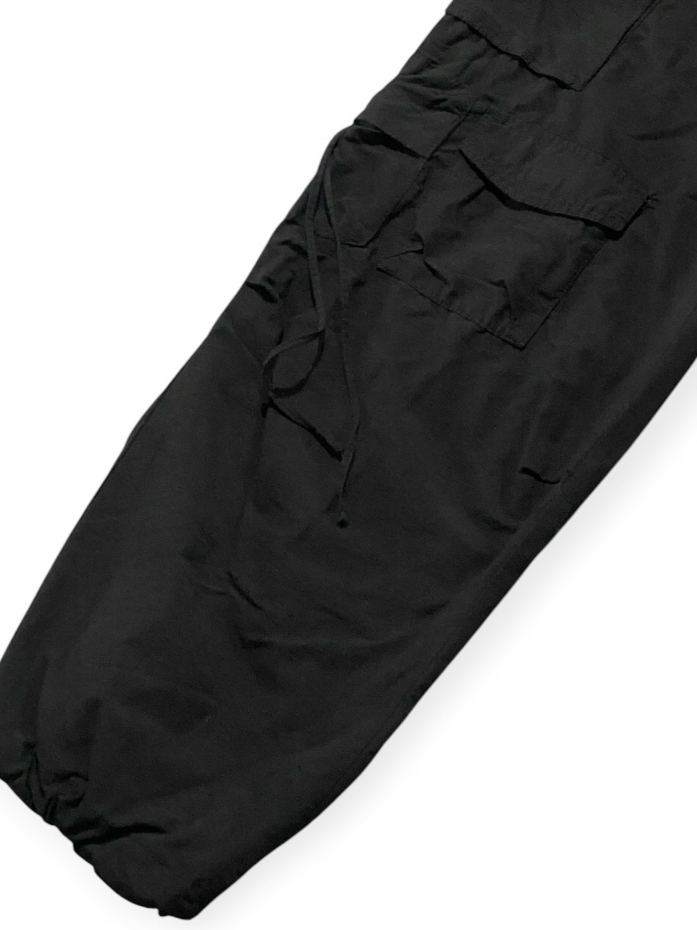Aeropostale Black Parachute Cargo Pants S Wide Leg Drawstring Streetwear Utility - Picture 4 of 8